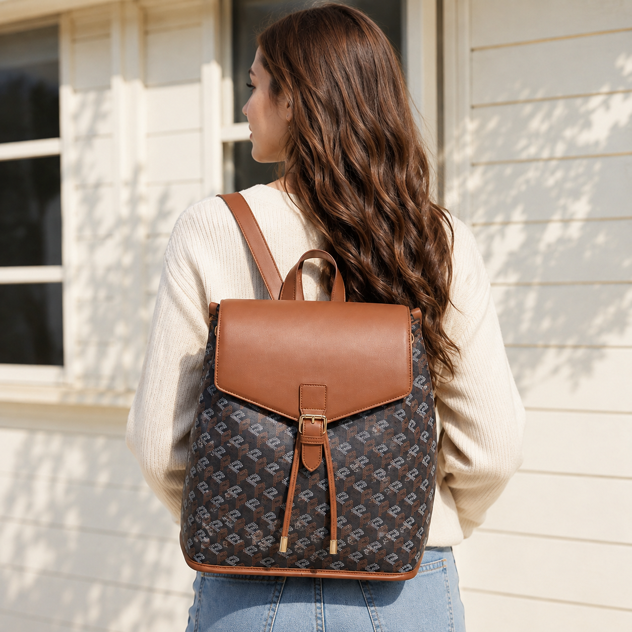 Chic Women’s Patterned Backpack – Lightweight Travel & Everyday Shoulder Bag
