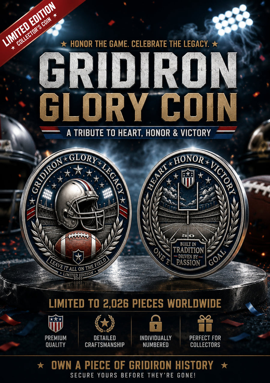 American football commemorative coin image 1 repeated