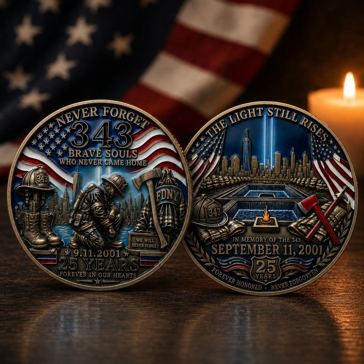 🇺🇸 9/11 Never Forget 2001–2026 Honor Cap 🎁 Free Memorial Coin With Every Cap Purchase
