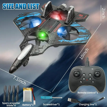 49% OFF This Week Promotions🎉🎉RC Stunt Fighter Jet Toy for Kids with 360° Flips & LED Lights