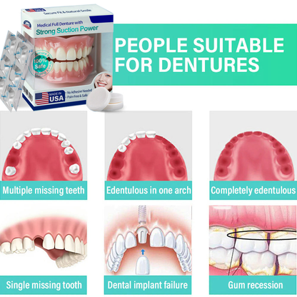 Strong Suction Full Denture – Medical Grade, Made & Shipped in the USA✅