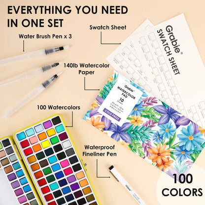 All-In-One Premium Watercolor Set, portable art, supplies, DealsForYouDays